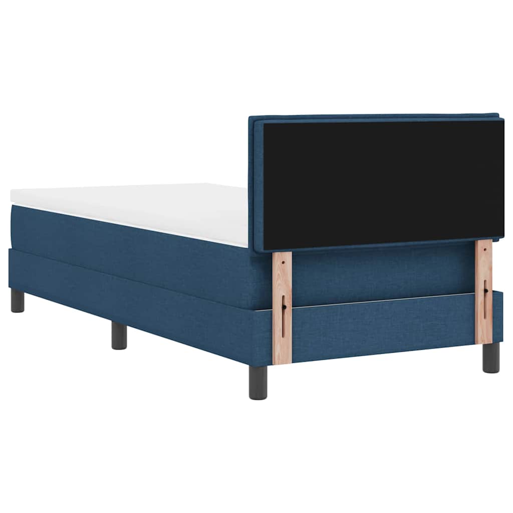 Boxspring bed met matras met LED Blauw 100 x 200 cm Stof is nu te koop bij PeponiXL, paradijselijk wonen!