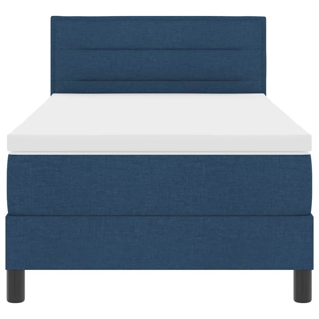 Boxspring bed met matras met LED Blauw 100 x 200 cm Stof is nu te koop bij PeponiXL, paradijselijk wonen!