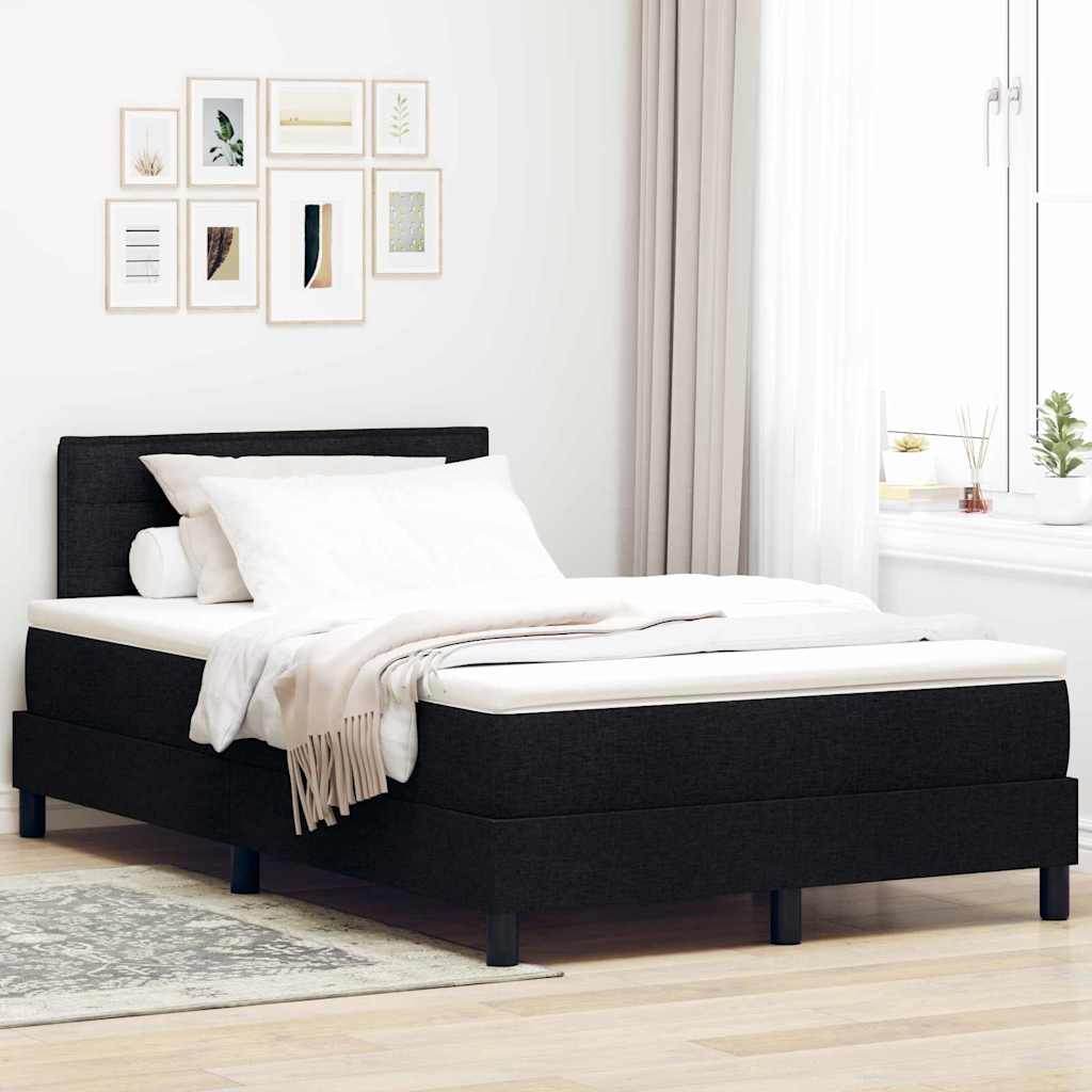 Boxspring bed met matras met LED Zwart 120 x 190 cm Stof is nu te koop bij PeponiXL, paradijselijk wonen!
