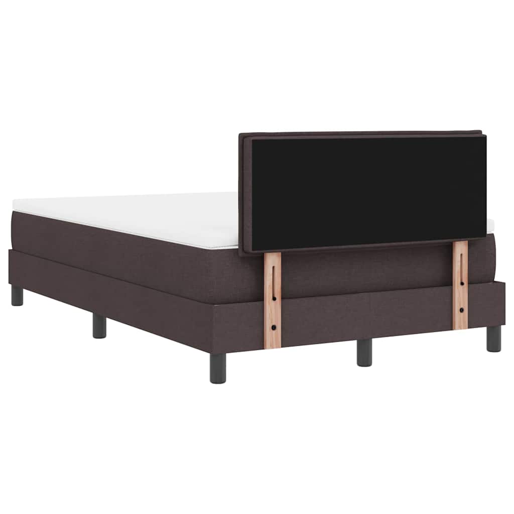 Boxspring bed met matras met LED Donkerbruin 120 x 190 cm Stof