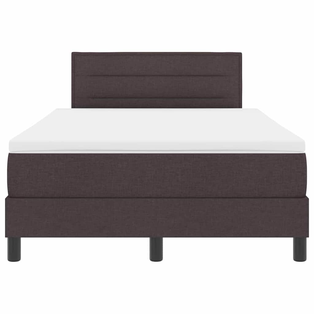 Boxspring bed met matras met LED Donkerbruin 120 x 190 cm Stof