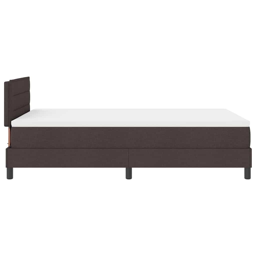 Boxspring bed met matras met LED Donkerbruin 120 x 190 cm Stof