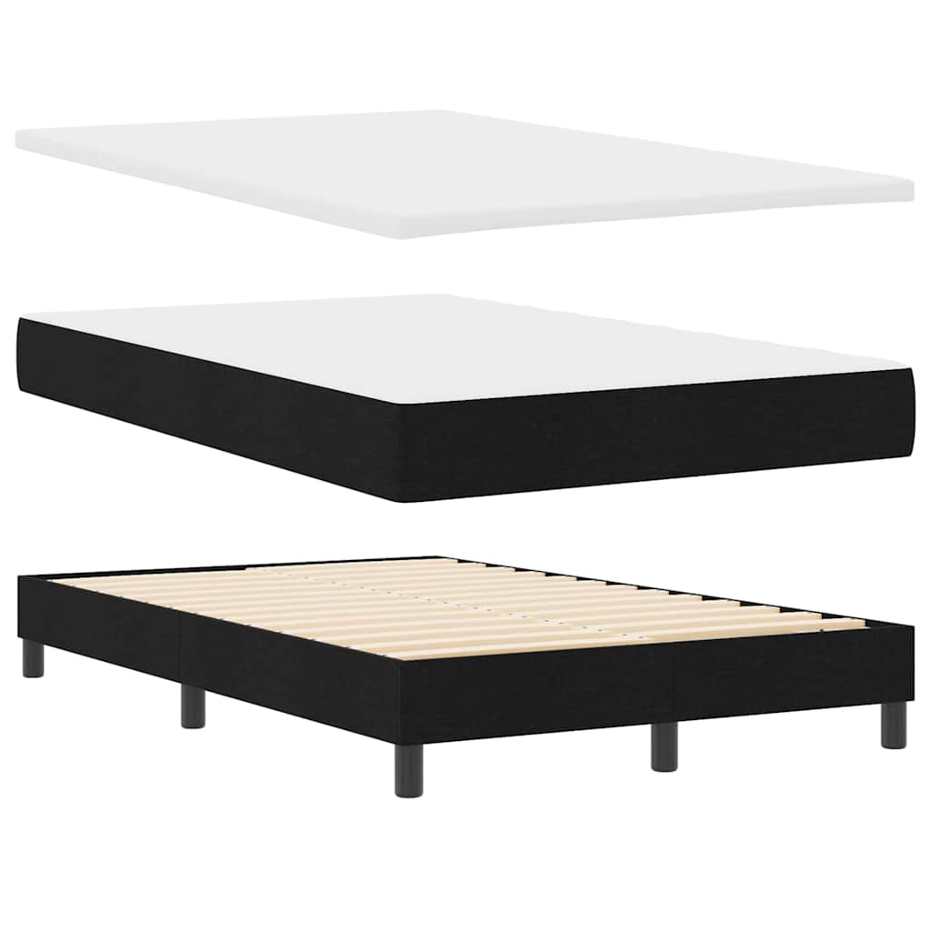 Boxspring bed met matras met LED Zwart 120 x 200 cm Stof is nu te koop bij PeponiXL, paradijselijk wonen!