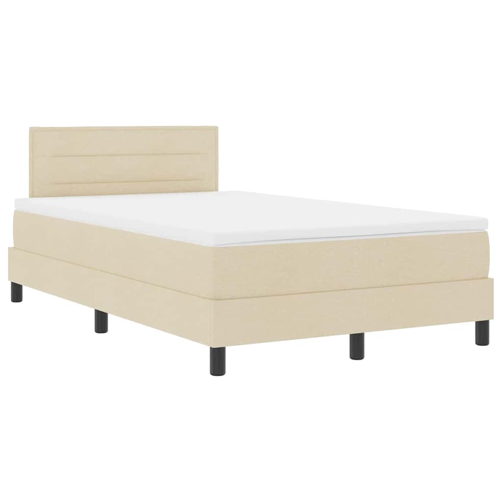 Boxspring bed met matras met LED Crème 120 x 200 cm Stof is nu te koop bij PeponiXL, paradijselijk wonen!
