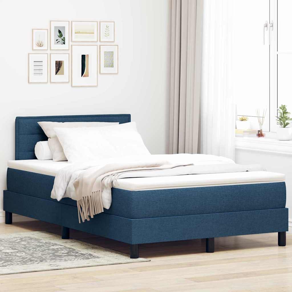 Boxspring bed met matras met LED Blauw 120 x 200 cm Stof is nu te koop bij PeponiXL, paradijselijk wonen!