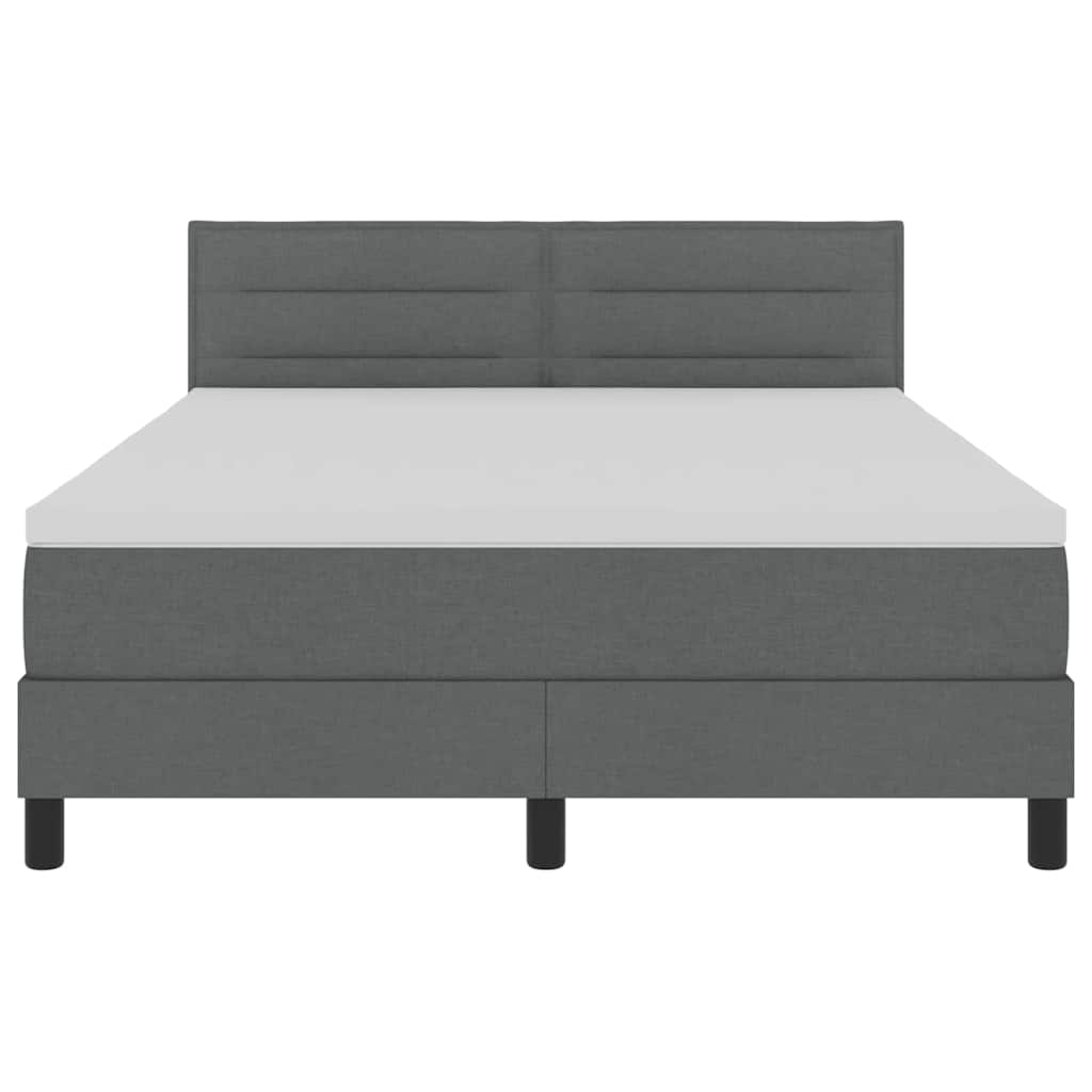 Boxspring bed met matras met LED Donkergrijs 140 x 190 cm Stof is nu te koop bij PeponiXL, paradijselijk wonen!