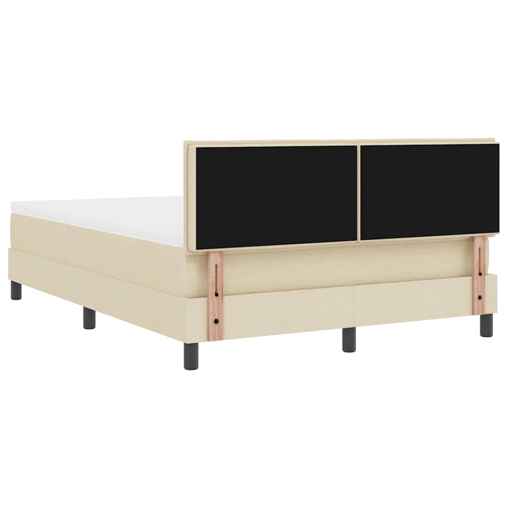 Boxspring bed met matras met LED Crème 140 x 190 cm Stof is nu te koop bij PeponiXL, paradijselijk wonen!