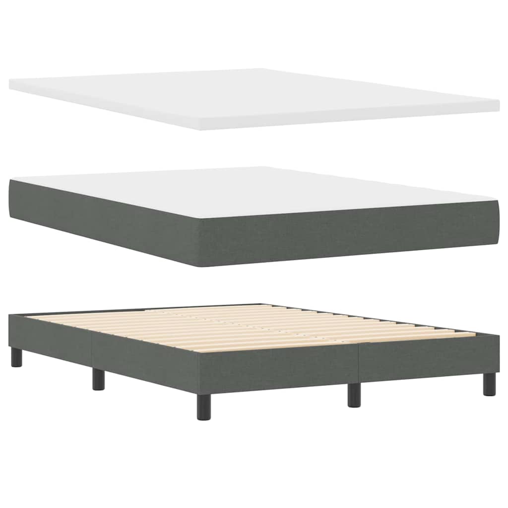 Boxspring bed met matras met LED Donkergrijs 140 x 200 cm Stof is nu te koop bij PeponiXL, paradijselijk wonen!