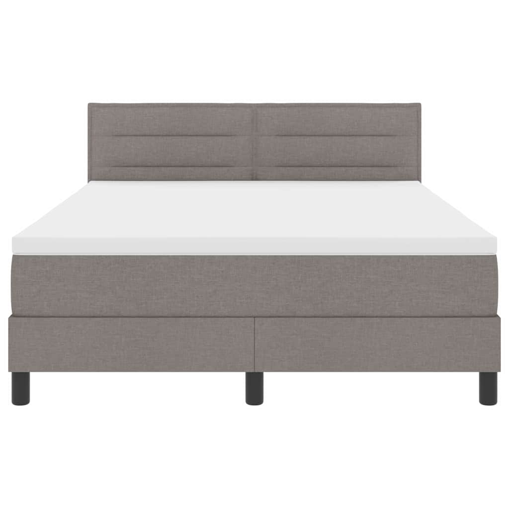 Boxspring bed met matras met LED Taupe 140 x 200 cm Stof is nu te koop bij PeponiXL, paradijselijk wonen!