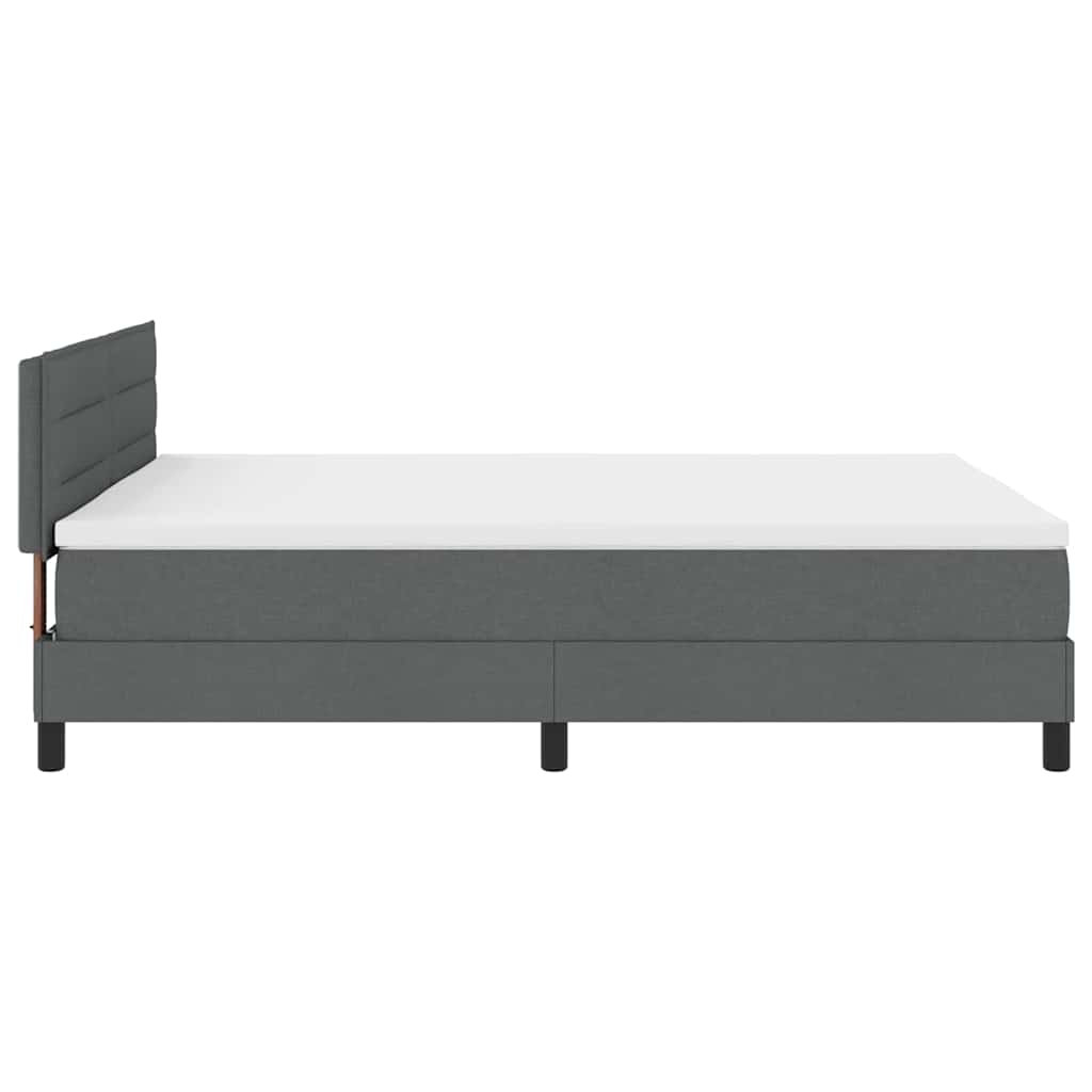 Boxspring bed met matras met LED Donkergrijs 160 x 200 cm Stof is nu te koop bij PeponiXL, paradijselijk wonen!