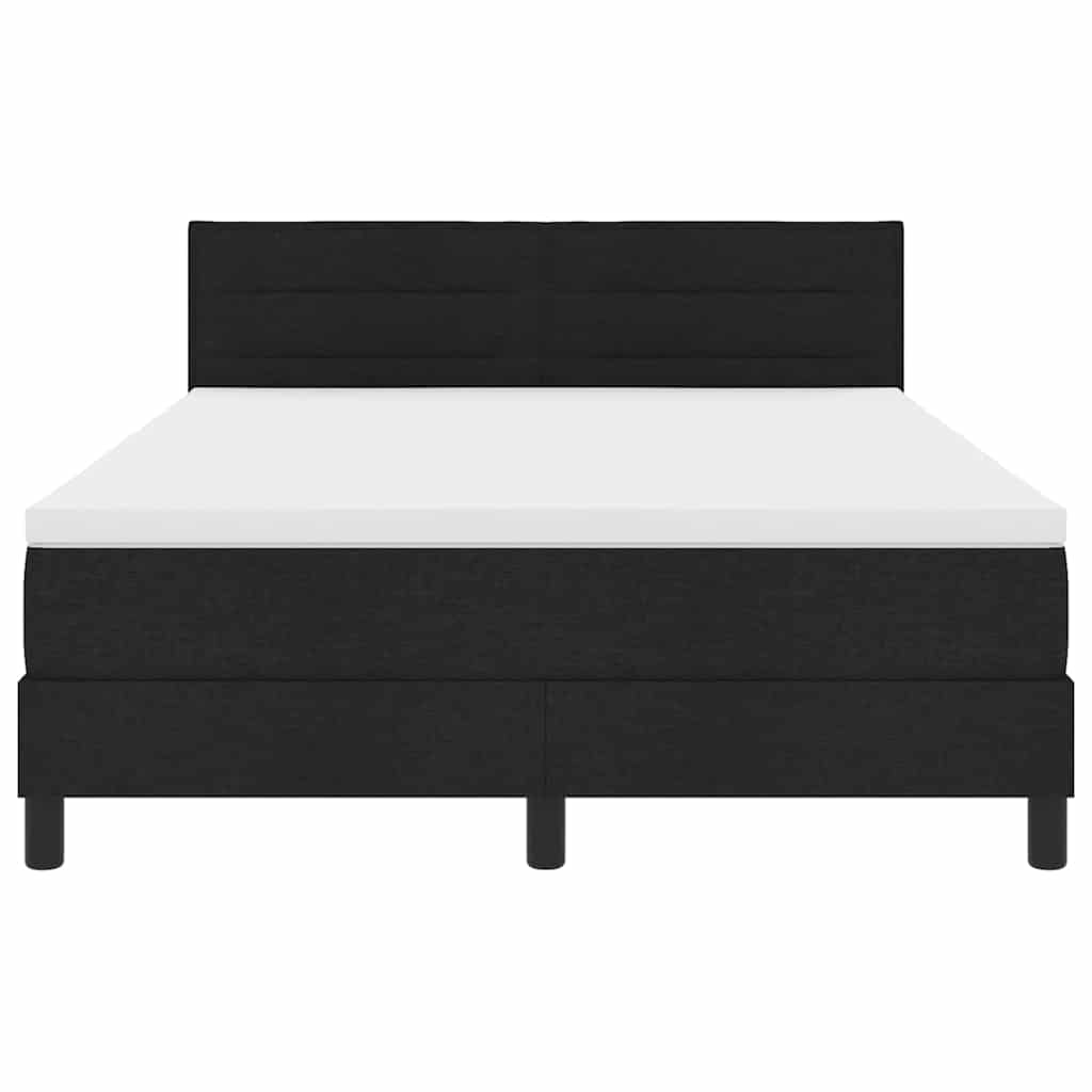 Boxspring bed met matras met LED Zwart 160 x 200 cm Stof is nu te koop bij PeponiXL, paradijselijk wonen!