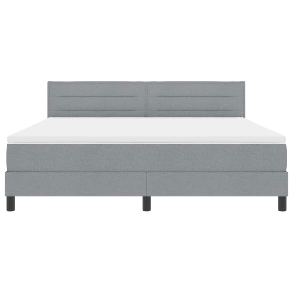 Boxspring bed met matras met LED Lichtgrijs 180 x 200 cm Stof is nu te koop bij PeponiXL, paradijselijk wonen!