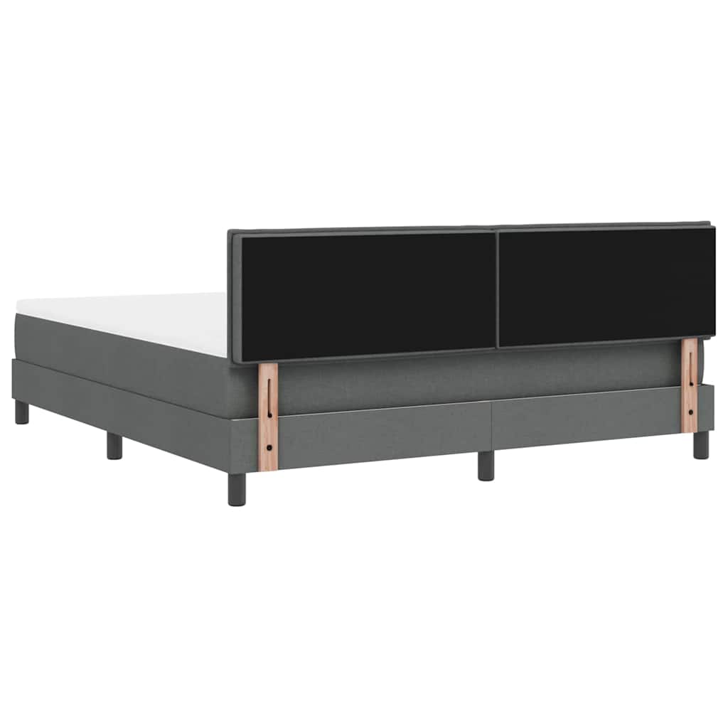 Boxspring bed met matras met LED Donkergrijs 180 x 200 cm Stof is nu te koop bij PeponiXL, paradijselijk wonen!
