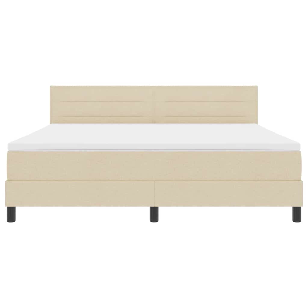 Boxspring bed met matras met LED Crème 180 x 200 cm Stof is nu te koop bij PeponiXL, paradijselijk wonen!
