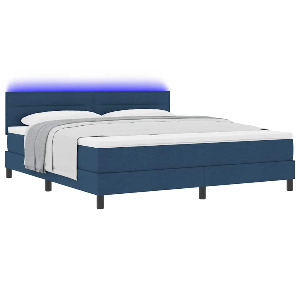 Boxspring bed met matras met LED Blauw 180 x 200 cm Stof is nu te koop bij PeponiXL, paradijselijk wonen!