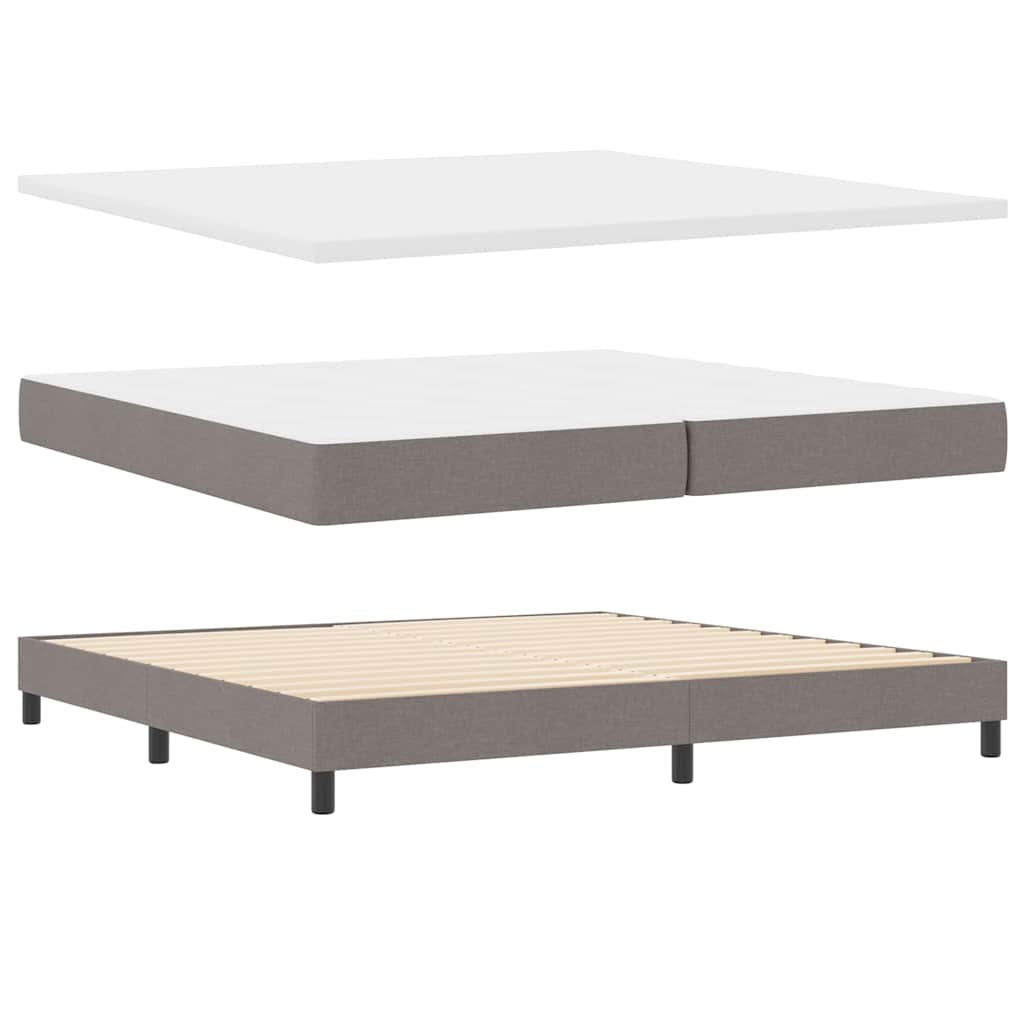 Boxspring bed met matras met LED Taupe 200 x 200 cm Stof is nu te koop bij PeponiXL, paradijselijk wonen!