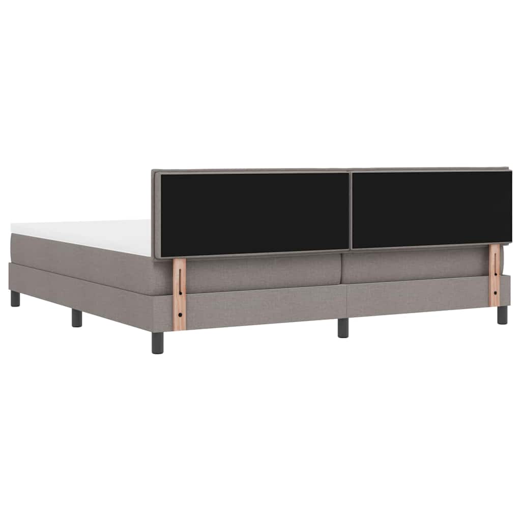 Boxspring bed met matras met LED Taupe 200 x 200 cm Stof is nu te koop bij PeponiXL, paradijselijk wonen!
