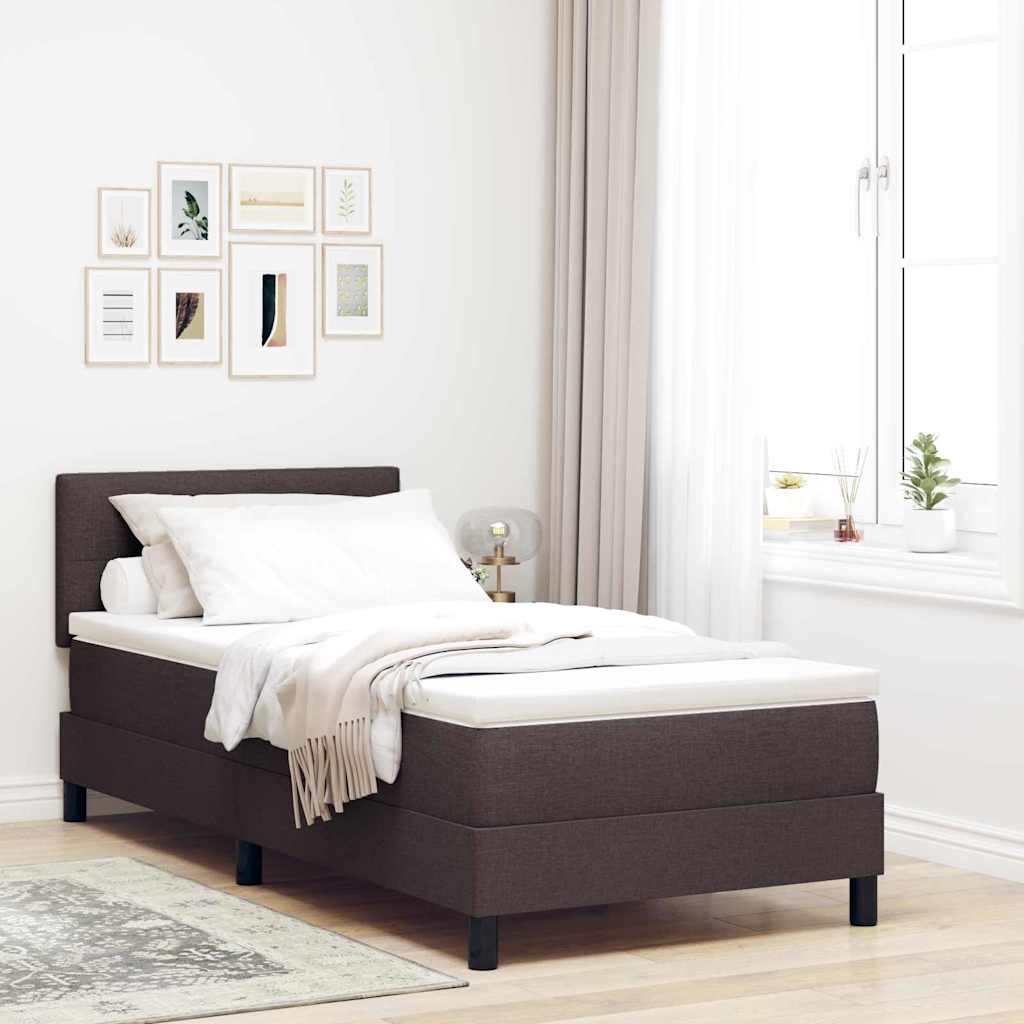 Boxspring bed met matras met LED Donkerbruin 80 x 200 cm Stof is nu te koop bij PeponiXL, paradijselijk wonen!