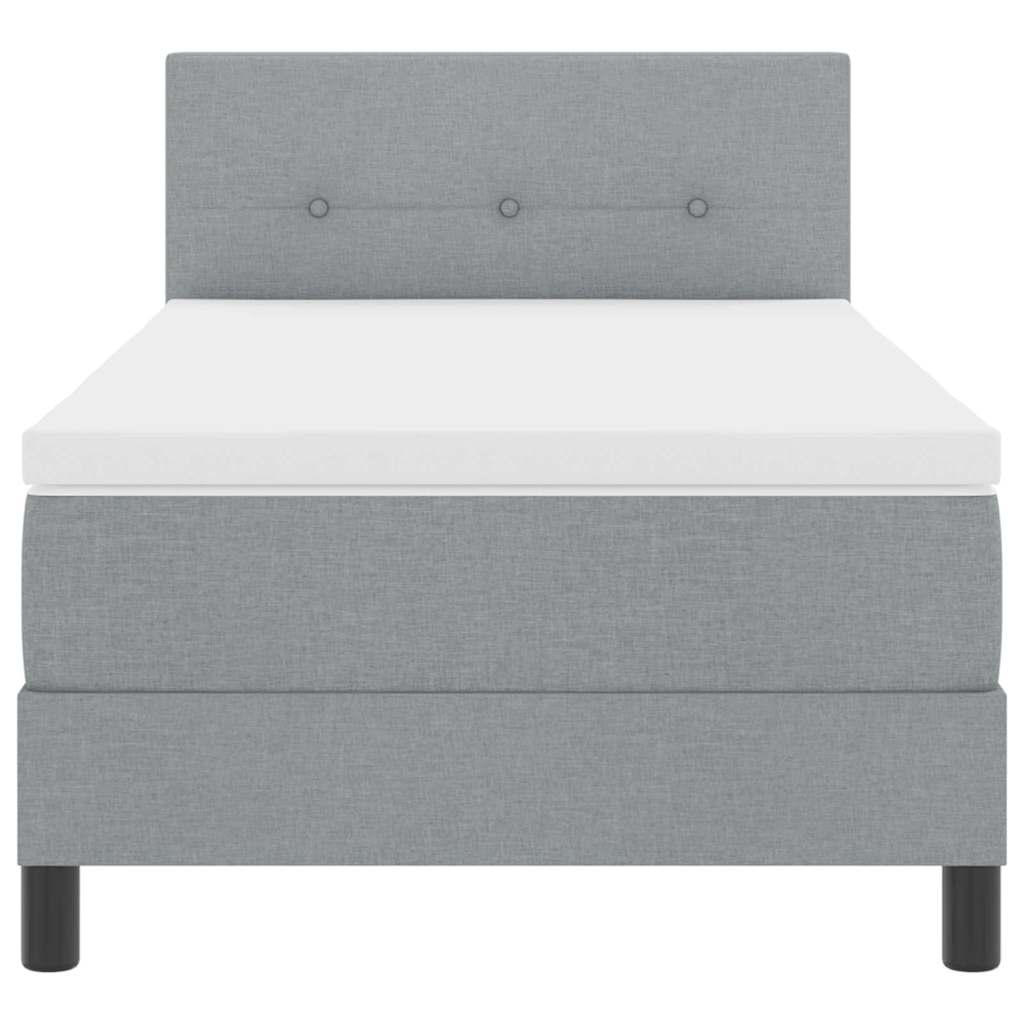 Boxspring bed met matras met LED Lichtgrijs 90 x 190 cm Stof is nu te koop bij PeponiXL, paradijselijk wonen!