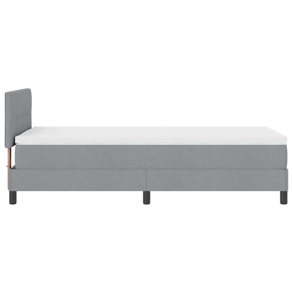 Boxspring bed met matras met LED Lichtgrijs 90 x 200 cm Stof is nu te koop bij PeponiXL, paradijselijk wonen!