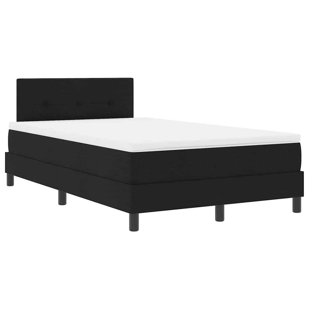 Boxspring bed met matras met LED Zwart 120 x 200 cm Stof is nu te koop bij PeponiXL, paradijselijk wonen!