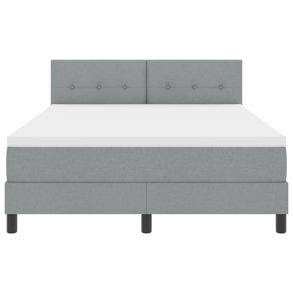 Boxspring bed met matras met LED Lichtgrijs 140 x 190 cm Stof is nu te koop bij PeponiXL, paradijselijk wonen!