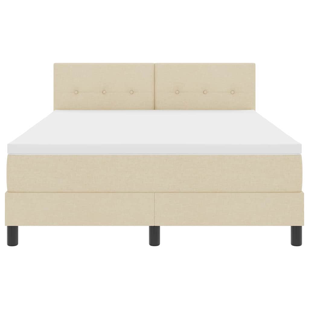 Boxspring bed met matras met LED Crème 140 x 190 cm Stof is nu te koop bij PeponiXL, paradijselijk wonen!