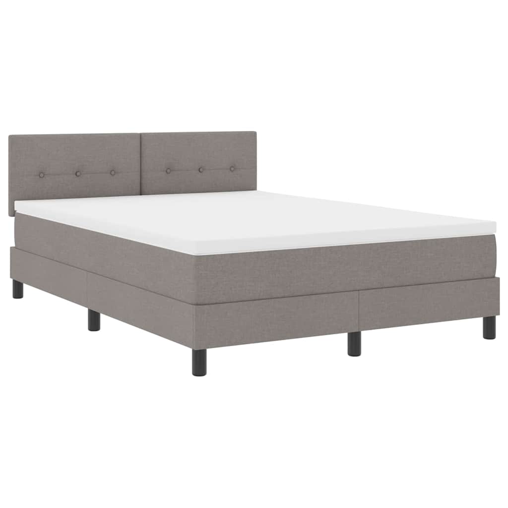 Boxspring bed met matras met LED Taupe 140 x 200 cm Stof is nu te koop bij PeponiXL, paradijselijk wonen!
