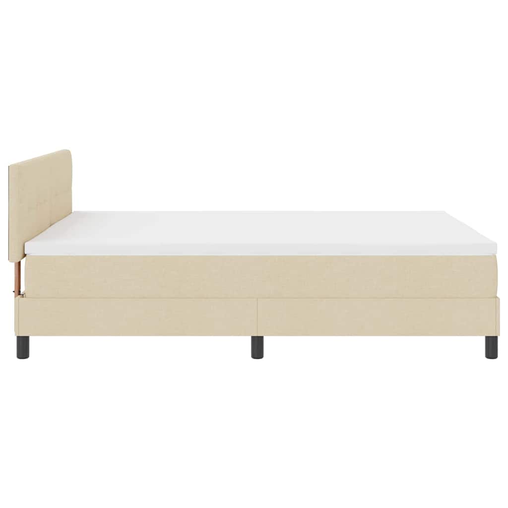 Boxspring bed met matras met LED Crème 140 x 200 cm Stof is nu te koop bij PeponiXL, paradijselijk wonen!