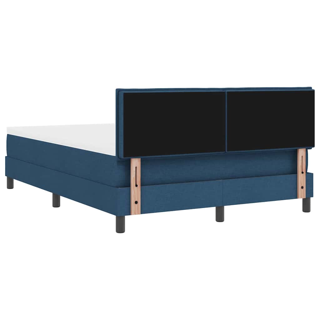 Boxspring bed met matras met LED Blauw 140 x 200 cm Stof is nu te koop bij PeponiXL, paradijselijk wonen!