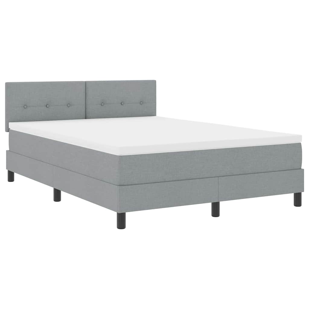 Boxspring bed met matras met LED Lichtgrijs 160 x 200 cm Stof is nu te koop bij PeponiXL, paradijselijk wonen!
