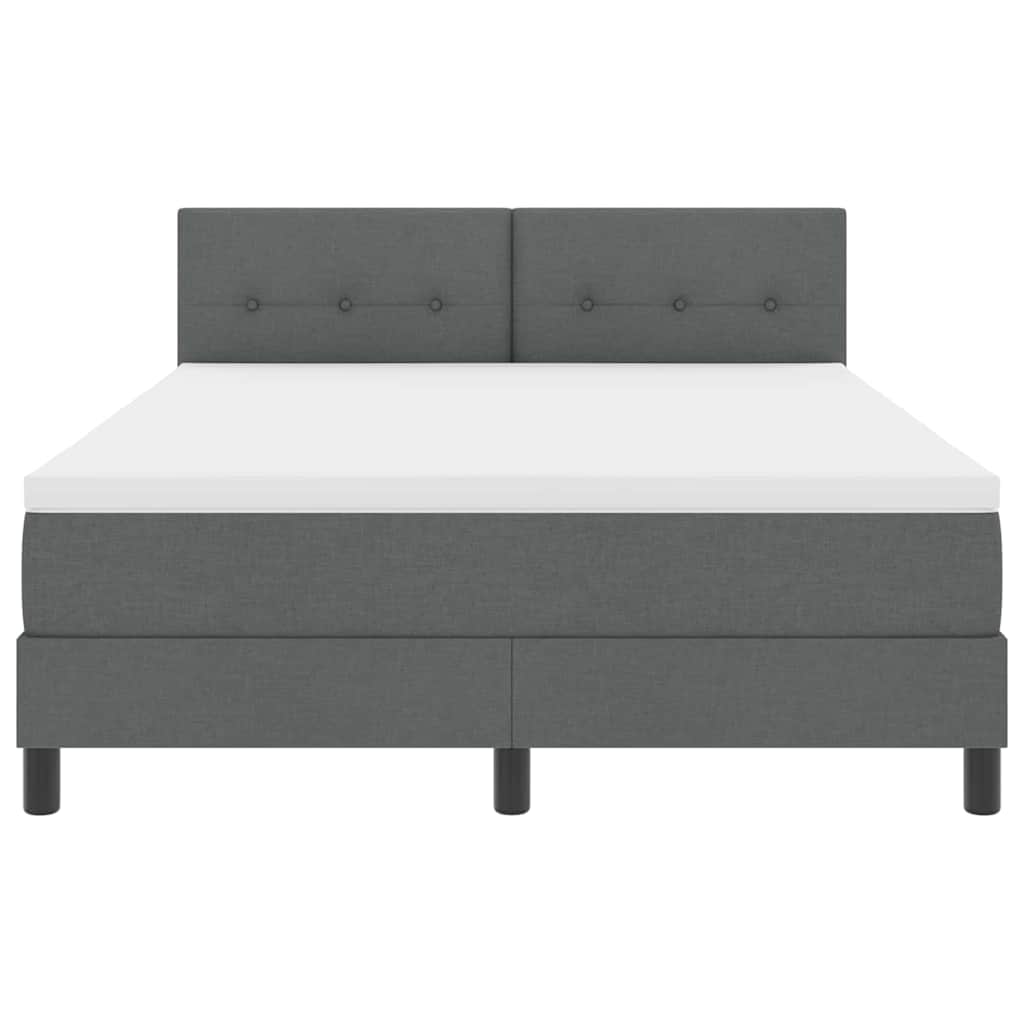 Boxspring bed met matras met LED Donkergrijs 160 x 200 cm Stof is nu te koop bij PeponiXL, paradijselijk wonen!