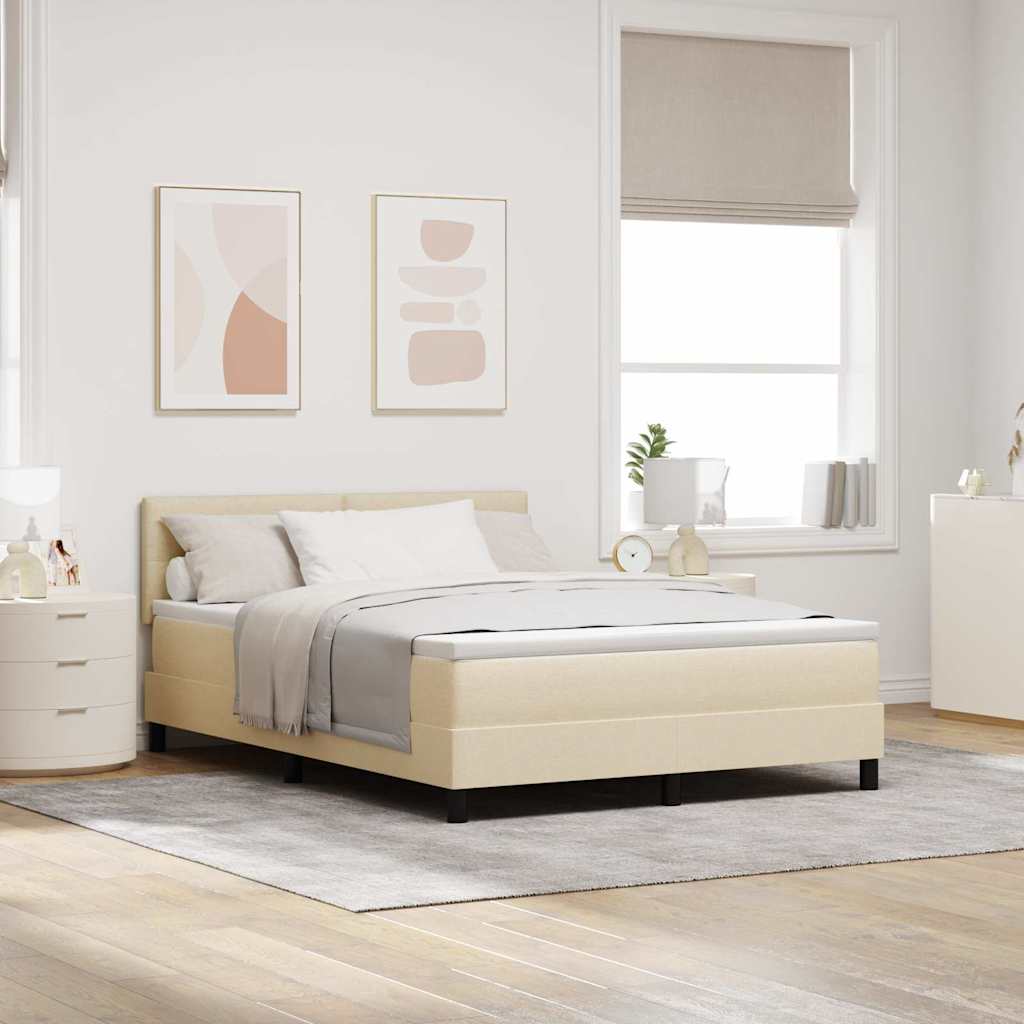 Boxspring bed met matras met LED Crème 160 x 200 cm Stof is nu te koop bij PeponiXL, paradijselijk wonen!