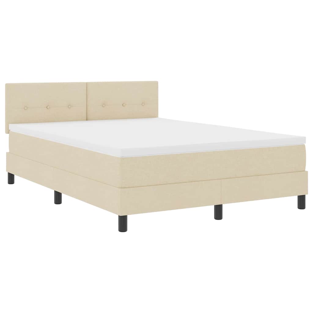 Boxspring bed met matras met LED Crème 160 x 200 cm Stof is nu te koop bij PeponiXL, paradijselijk wonen!