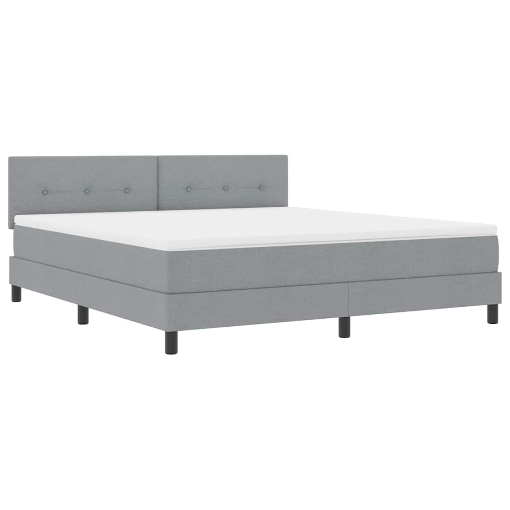Boxspring bed met matras met LED Lichtgrijs 180 x 200 cm Stof is nu te koop bij PeponiXL, paradijselijk wonen!