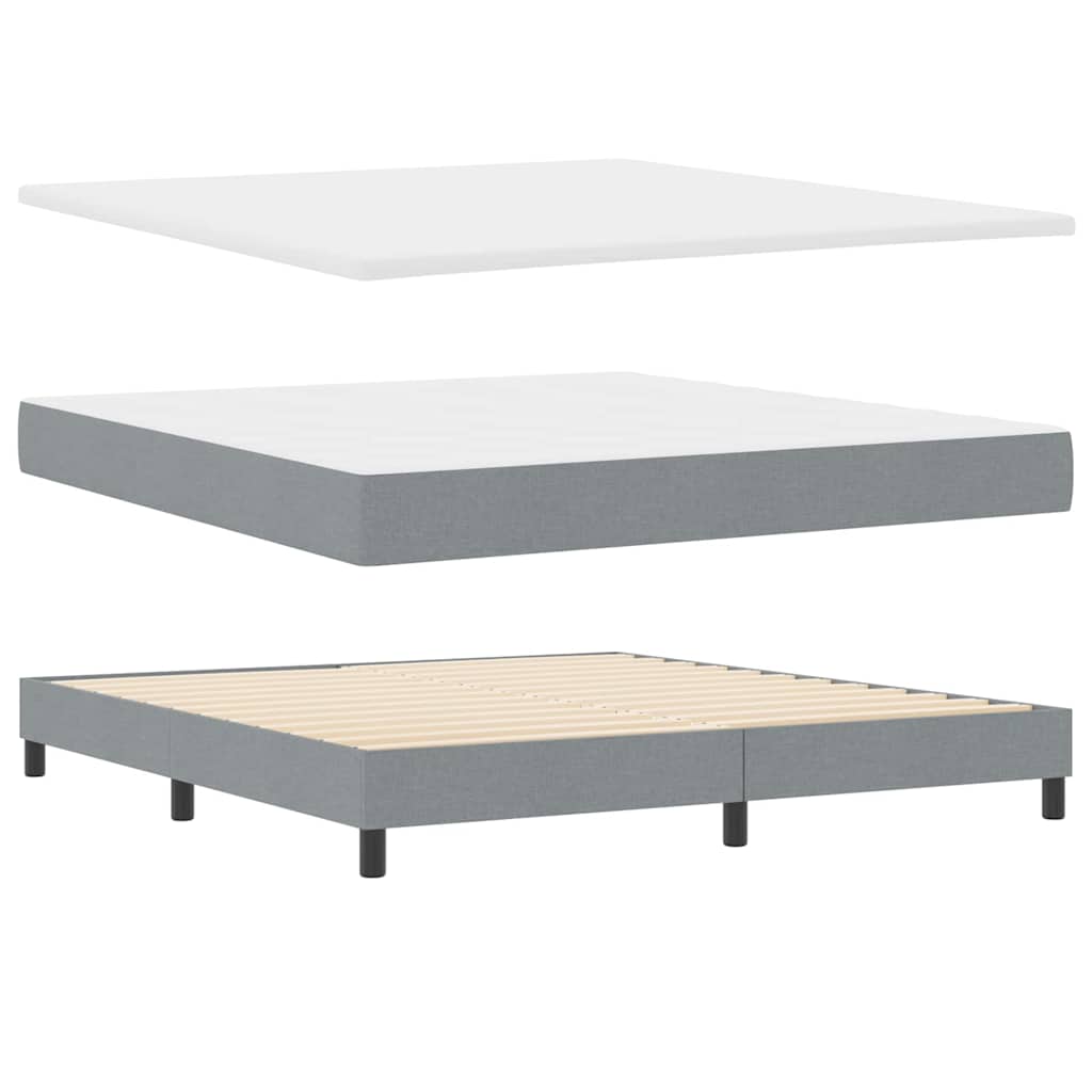 Boxspring bed met matras met LED Lichtgrijs 180 x 200 cm Stof is nu te koop bij PeponiXL, paradijselijk wonen!