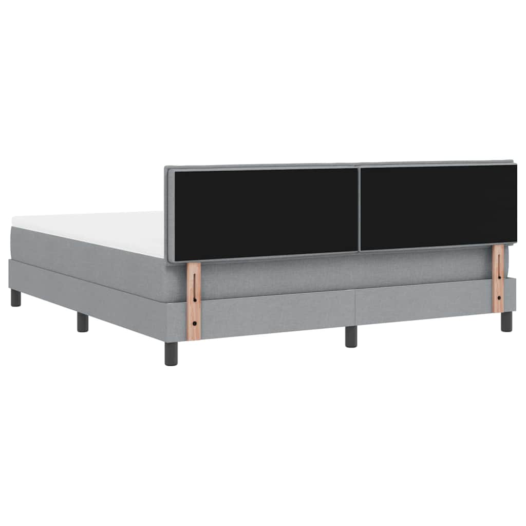 Boxspring bed met matras met LED Lichtgrijs 180 x 200 cm Stof is nu te koop bij PeponiXL, paradijselijk wonen!
