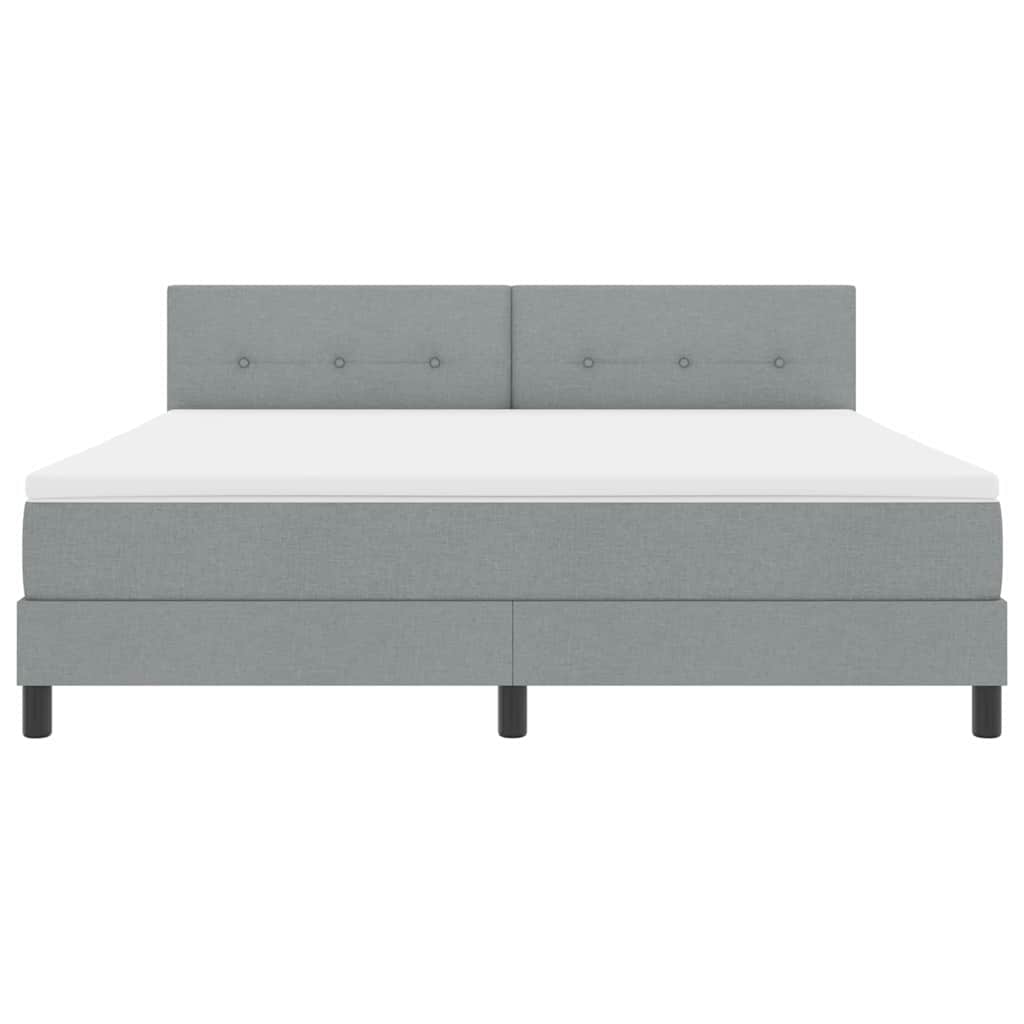 Boxspring bed met matras met LED Lichtgrijs 180 x 200 cm Stof is nu te koop bij PeponiXL, paradijselijk wonen!