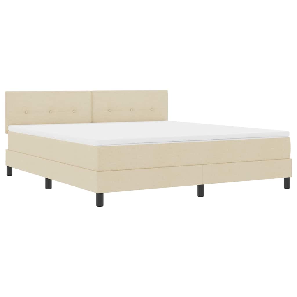 Boxspring bed met matras met LED Crème 180 x 200 cm Stof is nu te koop bij PeponiXL, paradijselijk wonen!