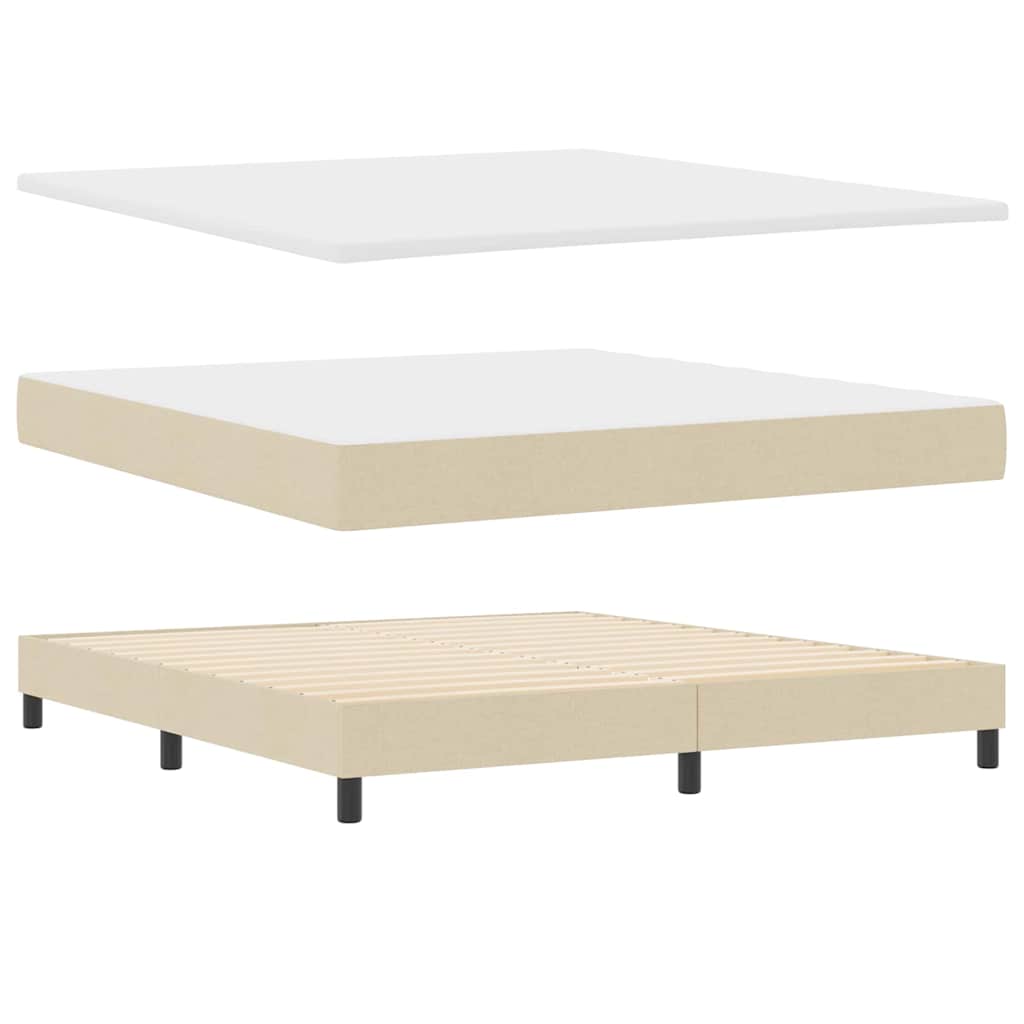 Boxspring bed met matras met LED Crème 180 x 200 cm Stof is nu te koop bij PeponiXL, paradijselijk wonen!