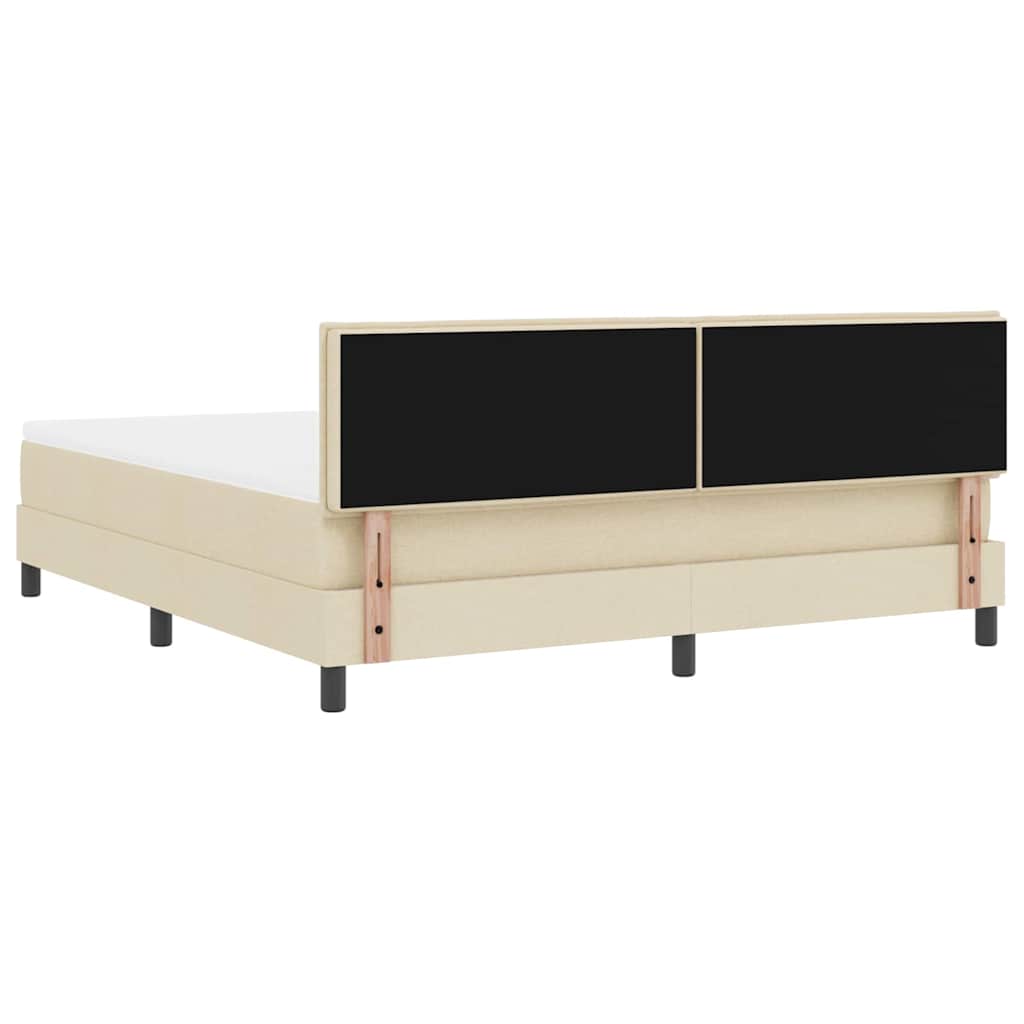 Boxspring bed met matras met LED Crème 180 x 200 cm Stof is nu te koop bij PeponiXL, paradijselijk wonen!