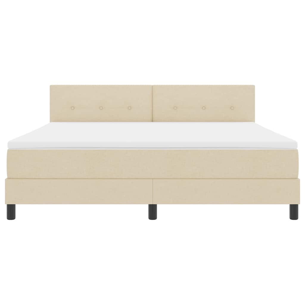 Boxspring bed met matras met LED Crème 180 x 200 cm Stof is nu te koop bij PeponiXL, paradijselijk wonen!