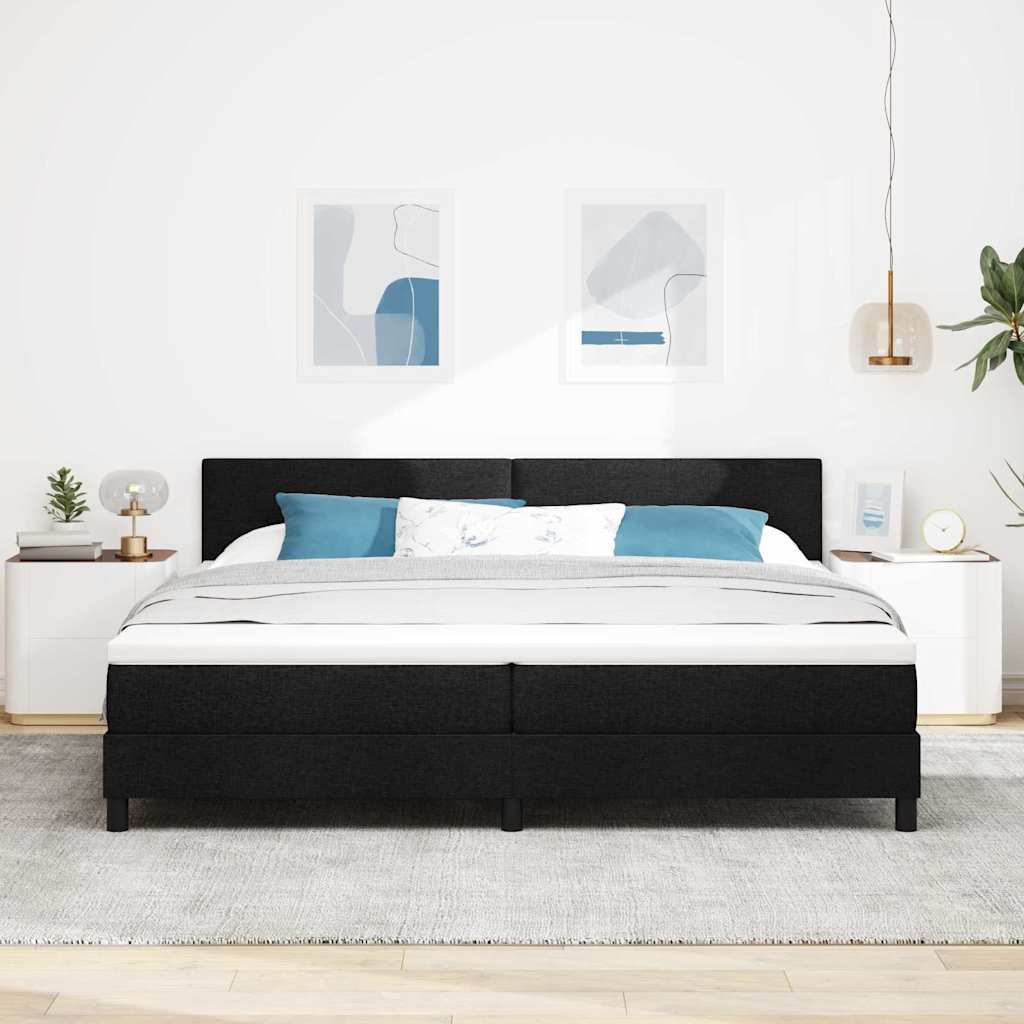 Boxspring bed met LED-stripverlichting Zwart 200 x 200 cm Stof