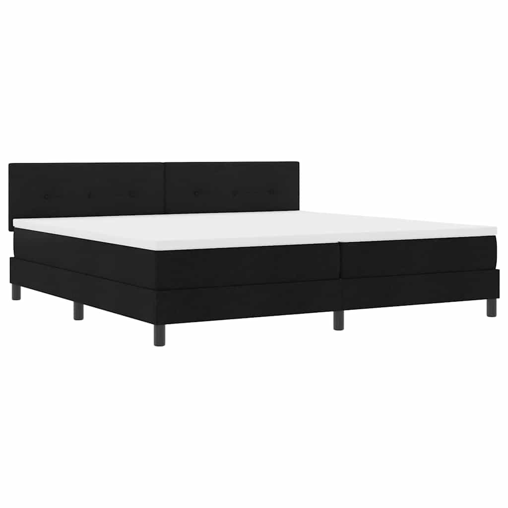 Boxspring bed met LED-stripverlichting Zwart 200 x 200 cm Stof