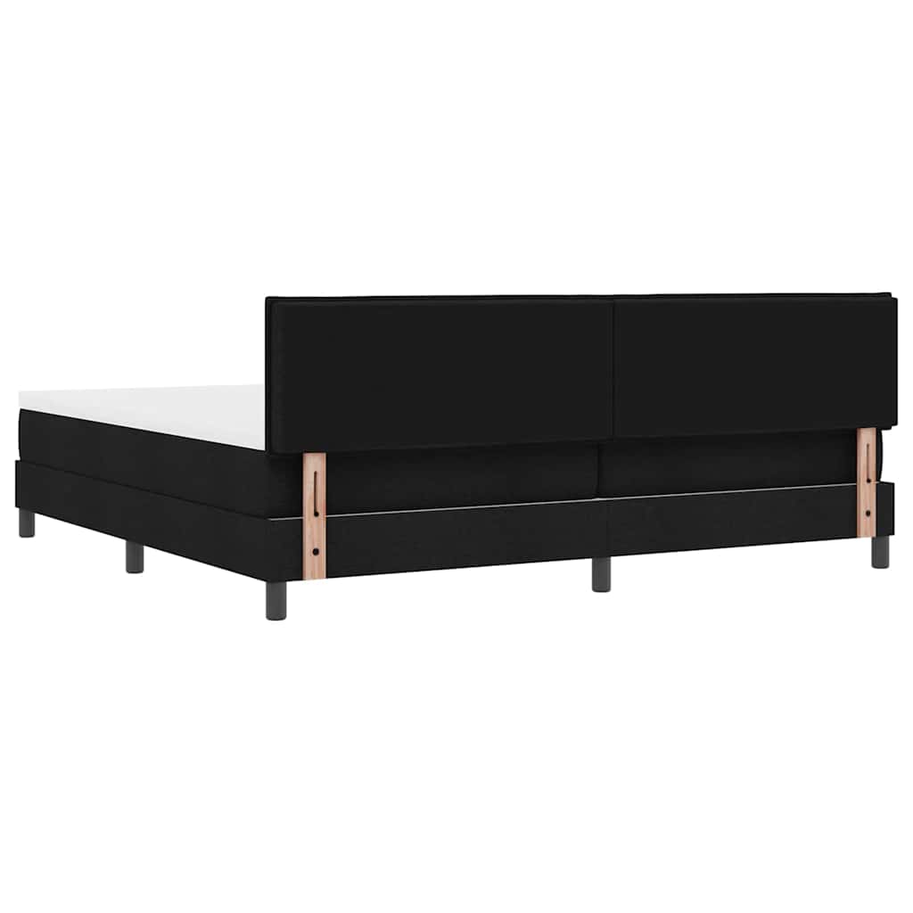 Boxspring bed met LED-stripverlichting Zwart 200 x 200 cm Stof