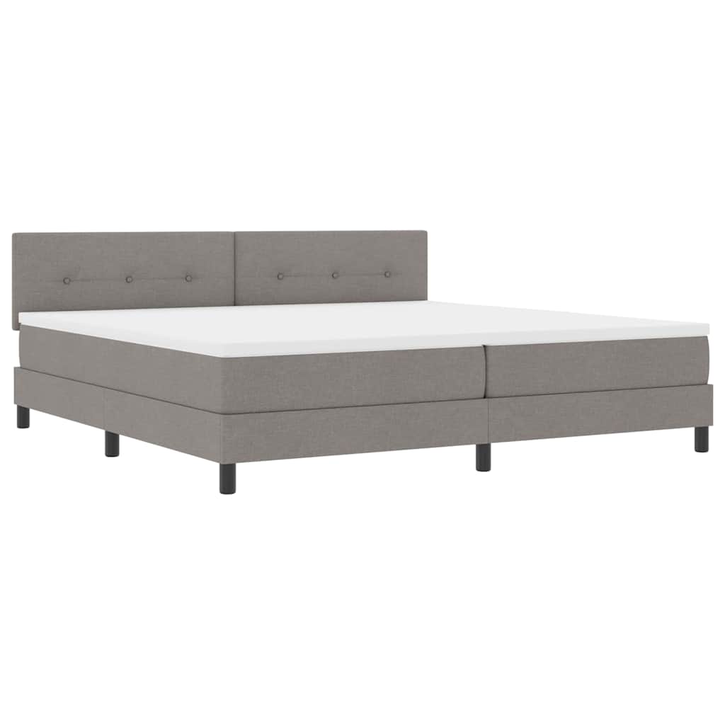Boxspring bed met matras met LED Taupe 200 x 200 cm Stof is nu te koop bij PeponiXL, paradijselijk wonen!