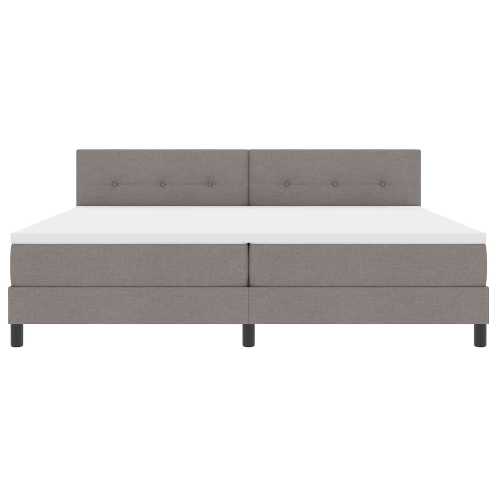 Boxspring bed met matras met LED Taupe 200 x 200 cm Stof is nu te koop bij PeponiXL, paradijselijk wonen!