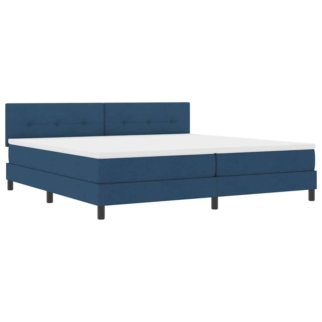 Boxspring bed met matras met LED Blauw 200 x 200 cm Stof is nu te koop bij PeponiXL, paradijselijk wonen!