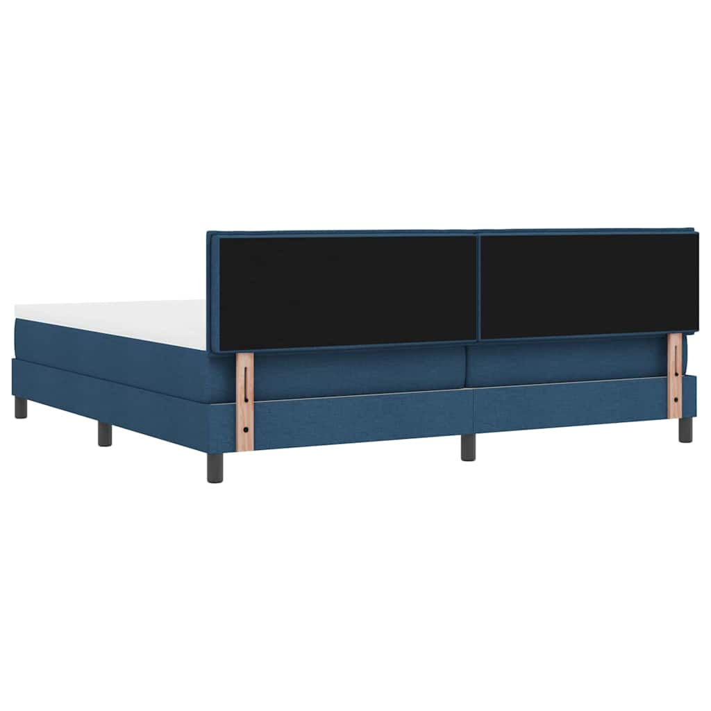 Boxspring bed met matras met LED Blauw 200 x 200 cm Stof is nu te koop bij PeponiXL, paradijselijk wonen!