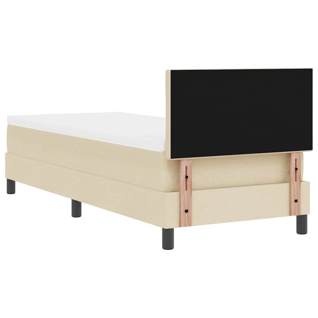 Boxspring bed met matras met LED Crème 80 x 200 cm Stof is nu te koop bij PeponiXL, paradijselijk wonen!